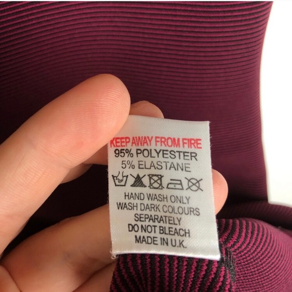 Missguided | Burgundy Stripped Bodycon Dress Sz 4 - Picture 5 of 6